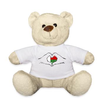 Madagascar flag heart shape used - Teddy Bear - white - Front