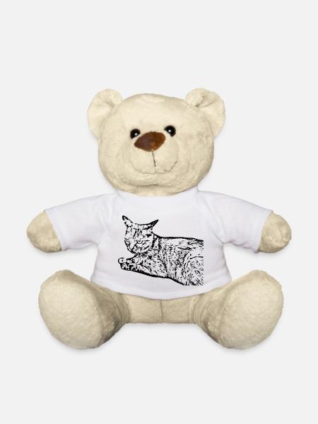 Schwarze Katze Katze Süßes Kätzchen Weihnachtsgeschenk - Teddy - Weiß