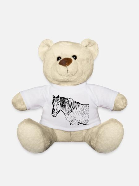 Pferde T-shirt Geschenk Reiter  - Teddy - Weiß