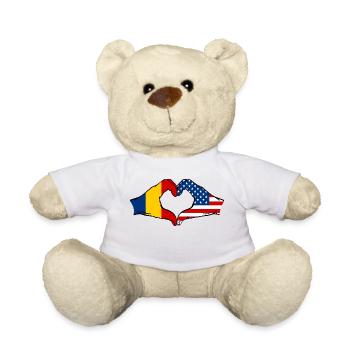 Romania USA heart shape with hands - Teddy Bear - white - Front
