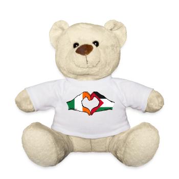 Irland Palästina Herzform mit Hände - Teddy - Weiß - Vorne