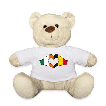 Irland Belgien Herzform mit Hände - Teddy - Weiß - Vorne