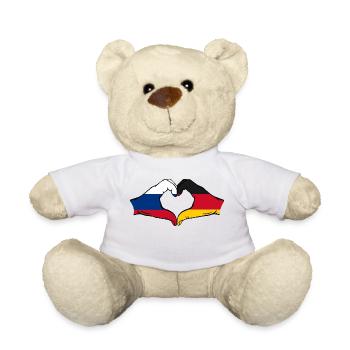 Russia Germany Flag Heart Shape - Teddy Bear - white - Front