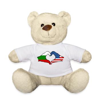 Bulgaria USA heart shape with hands - Teddy Bear - white - Front