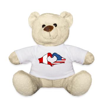 Peru USA heart shape with hands - Teddy Bear - white - Front