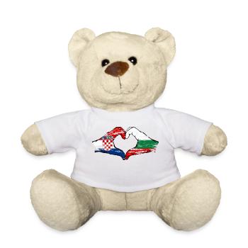 Croatie Bulgarie forme de coeur avec les mains utilisées - Nounours - blanc - Devant