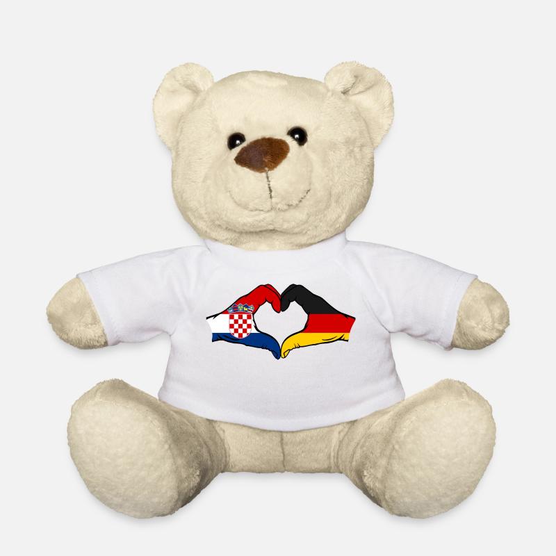 Kroatien Deutschland Herzform mit Hände - Teddy - Weiß