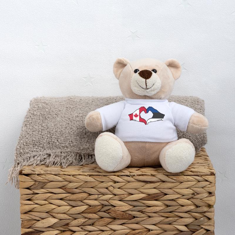 Forme de coeur Canada Estonie avec les mains Nounours