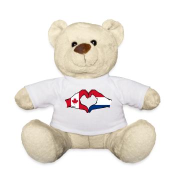 Canada Holland heart shape with hands - Teddy Bear - white - Front