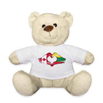 Canada Lituanie forme de coeur avec des mains utilisées - Nounours - blanc - Devant