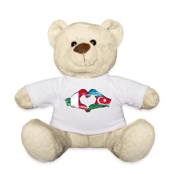Italie Azerbaïdjan forme de coeur avec des mains utilisées - Nounours - blanc - Devant
