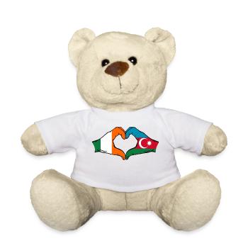 Irland Aserbaidschan Herzform mit Hände - Teddy - Weiß - Vorne