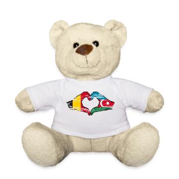 Belgien Aserbaidschan Herzform mit Hände used - Teddy - Weiß - Vorne