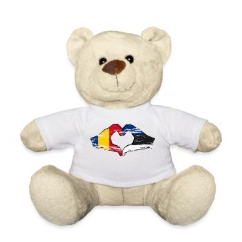Roumanie Estonie forme de coeur avec des mains utilisées - Nounours - blanc - Devant