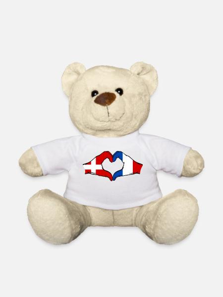 Danemark France Forme de coeur avec les mains - Nounours - blanc