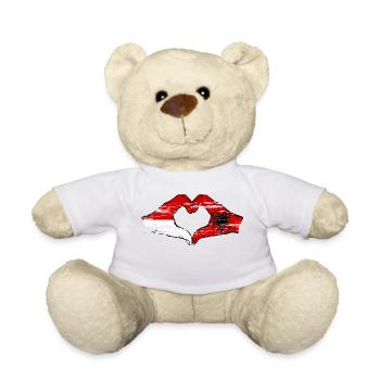 Indonésie Albanie forme de coeur avec des mains utilisées - Nounours - blanc - Devant
