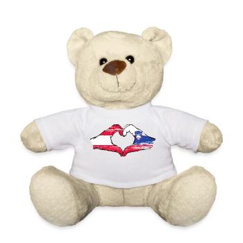 Austria Slovenia Flag Hands Heart Shape Used - Teddy Bear - white - Front