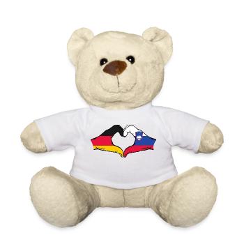 Germany Slovenia Flag Hands Heart Shape - Teddy Bear - white - Front