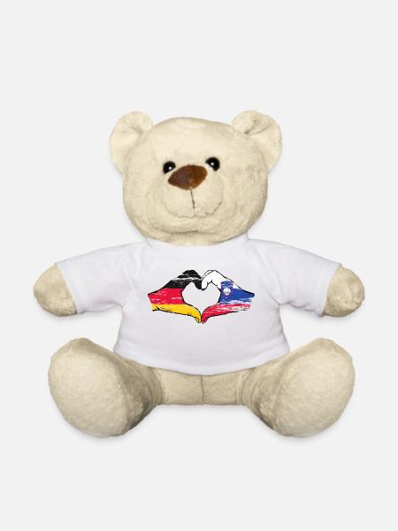 Deutschland Slowenien Flagge Hände Herzform used - Teddy - Weiß