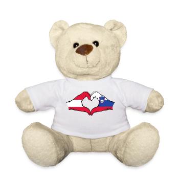 Austria Slovenia Flag Hands Heart Shape - Teddy Bear - white - Front
