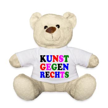 Kunst gegen rechts - Teddy - Weiß - Vorne