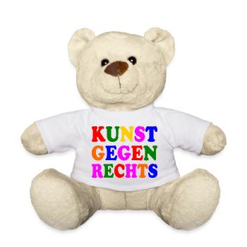Kunst gegen rechts - Teddy - Weiß - Vorne
