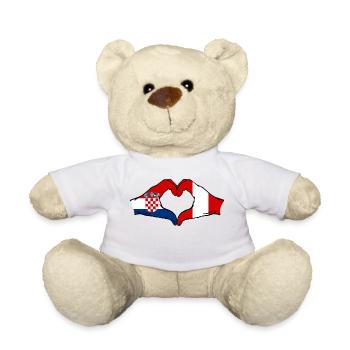 Croatia Peru Flag Hands Heart Shape - Teddy Bear - white - Front