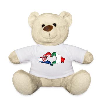 Croatia Italy flag hands heart shape used - Teddy Bear - white - Front