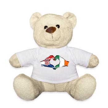 Croatie Irlande Drapeau Mains Coeur Forme Utilisé - Nounours - blanc - Devant