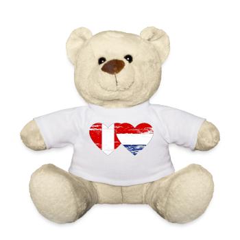 Peru Holland Flag Heart Used - Teddy Bear - white - Front