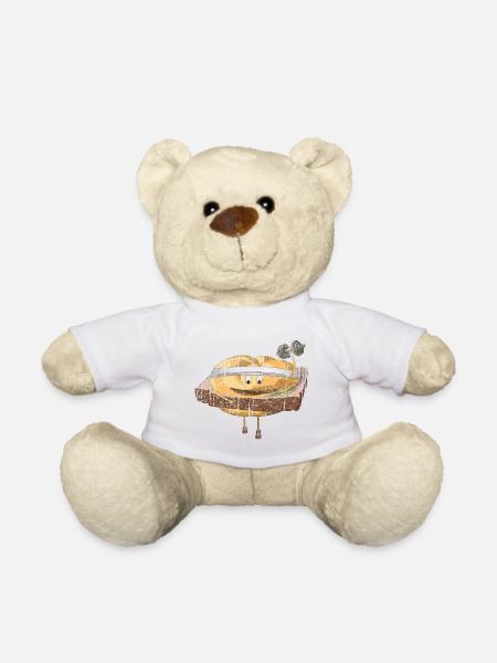 Leberkas Semmerl – Funny Illustration - Teddy Bear - white