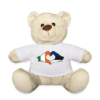 Irland Estland Flagge Hände Herzform - Teddy - Weiß - Vorne
