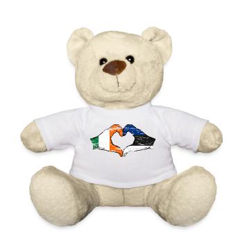 Irland Estland Flagge Hände Herzform used - Teddy - Weiß - Vorne