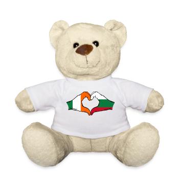 Irland Bulgarien Flagge Hände Herzform - Teddy - Weiß - Vorne