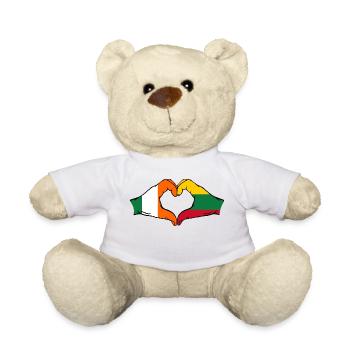 Irland Litauen Flagge Hände Herzform - Teddy - Weiß - Vorne