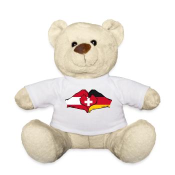 Austria Switzerland Germany Flag Hands Heart - Teddy Bear - white - Front