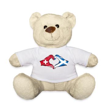 Suisse Ecosse Drapeau Aiguilles Coeur Forme D’occasion - Nounours - blanc - Devant