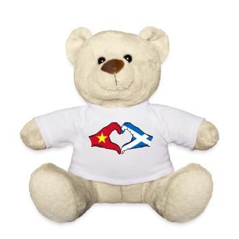 Vietnam Ecosse drapeau mains forme de coeur - Nounours - blanc - Devant