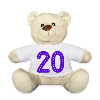 20. 20 YEARS. 20th ANNIVERSARY. 20TH ANNIVERSARY. - Teddy Bear - white - Front