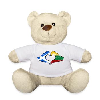 Ecosse Lituanie Drapeau Mains Coeur Forme Utilisé - Nounours - blanc - Devant
