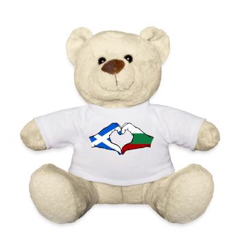 Ecosse Bulgarie Drapeau Mains Coeur En Forme - Nounours - blanc - Devant