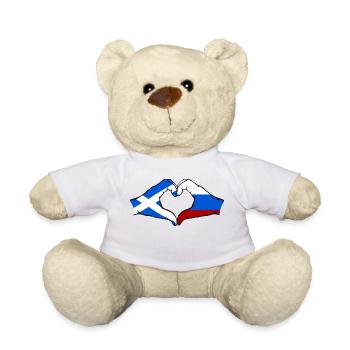 Scotland Russia Flag Hands Heart Shape - Teddy Bear - white - Front