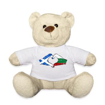Ecosse Bulgarie Drapeau Mains Coeur Forme Utilisé - Nounours - blanc - Devant