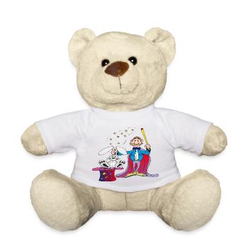 Der Zauberer zieht das Kaninchen aus dem Hut - Teddy - Weiß - Vorne
