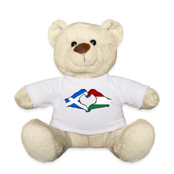 Scotland Hungary Flag Hands Heart Shape - Teddy Bear - white - Front