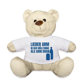 Pfandsammler Sarkasmus Lustiger Spruch Shirt - Teddy - Weiß - Vorne