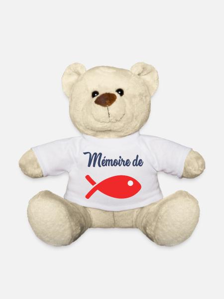 MEMOIRE POISSON ROUGE - Nounours - blanc