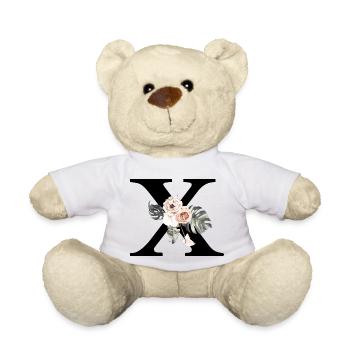 Tropischer floraler x-Buchstabe - Teddy - Weiß - Vorne