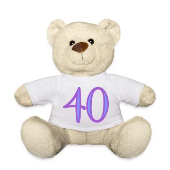 40. 40 YEARS. 40th ANNIVERSARY. 40TH ANNIVERSARY. - Teddy Bear - white - Front