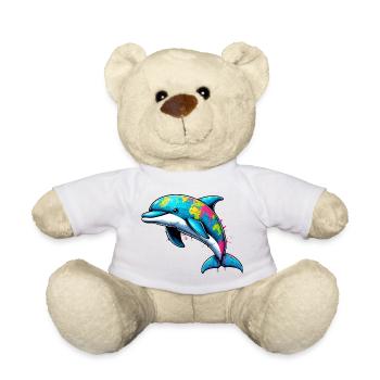 Delfin Globus Welt Planet Erde - Teddy - Weiß - Vorne